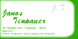 janos timpauer business card